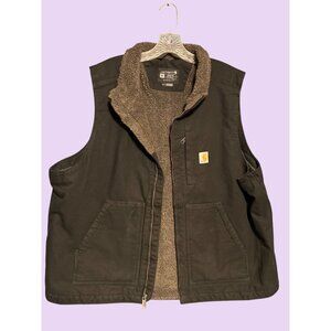 Carhartt XL Loose Fit Mens Vest Black Duck Sherpa-Lined